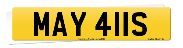 Registration number MAY 411S